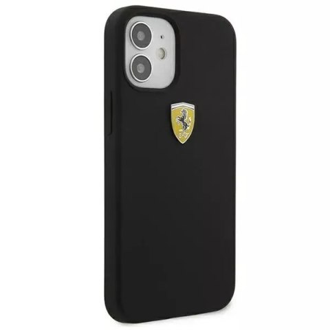 Ferrari Etui na telefon Ferrari iPhone 12 mini 5,4" czarny/black hardcase On Track Silicone Ferrari Etui na telefon Ferrari iPhone 12 mini 5,4" czarny/black hardcase On Track Silicone
