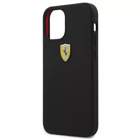 Ferrari Etui na telefon Ferrari iPhone 12 mini 5,4" czarny/black hardcase On Track Silicone Ferrari Etui na telefon Ferrari iPhone 12 mini 5,4" czarny/black hardcase On Track Silicone