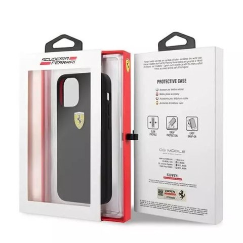 Ferrari Etui na telefon Ferrari iPhone 12 mini 5,4" czarny/black hardcase On Track Silicone Ferrari Etui na telefon Ferrari iPhone 12 mini 5,4" czarny/black hardcase On Track Silicone