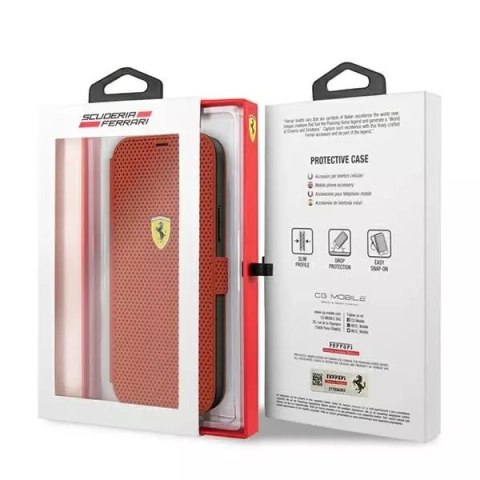 Ferrari Etui na telefon Ferrari iPhone 12 mini 5,4" czerwony/red book On Track Perforated Ferrari Etui na telefon Ferrari iPhone 12 mini 5,4" czerwony/red book On Track Perforated