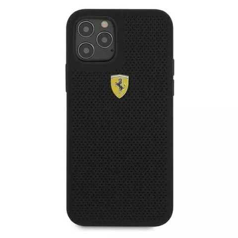 Ferrari Etui na telefon Ferrari iPhone 12/12 Pro 6,1" czarny/black hardcase On Track Perforated Ferrari Etui na telefon Ferrari iPhone 12/12 Pro 6,1" czarny/black hardcase On Track Perforated