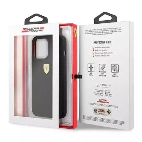Ferrari Etui na telefon Ferrari iPhone 13 Pro / 13 6,1" czarny/black hardcase Silicone Ferrari Etui na telefon Ferrari iPhone 13 Pro / 13 6,1" czarny/black hardcase Silicone