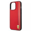 Ferrari Etui na telefon Ferrari iPhone 13 Pro Max 6,7" czerwony/red hardcase On Track Carbon Stripe