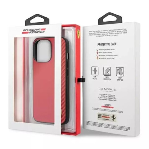 Ferrari Etui na telefon Ferrari iPhone 13 Pro Max 6,7" czerwony/red hardcase On Track Carbon Stripe Ferrari Etui na telefon Ferrari iPhone 13 Pro Max 6,7" czerwony/red hardcase On Track Carbon Stripe
