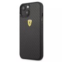 Ferrari Etui na telefon Ferrari iPhone 13 mini 5,4" czarny/black hardcase On Track Real Carbon