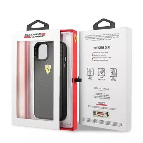 Ferrari Etui na telefon Ferrari iPhone 13 mini 5,4" czarny/black hardcase On Track Real Carbon Ferrari Etui na telefon Ferrari iPhone 13 mini 5,4" czarny/black hardcase On Track Real Carbon