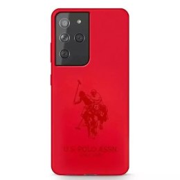 Ferrari Etui na telefon US Polo Silicone On Tone do Samsung Galaxy S21 Ultra czerwony/red