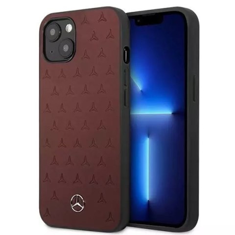 Mercedes Etui Mercedes MEHCP13SPSQRE do iPhone 13 mini 5,4" czerwony/red hardcase Leather Stars Pattern Mercedes Etui Mercedes MEHCP13SPSQRE do iPhone 13 mini 5,4" czerwony/red hardcase Leather Stars Pattern