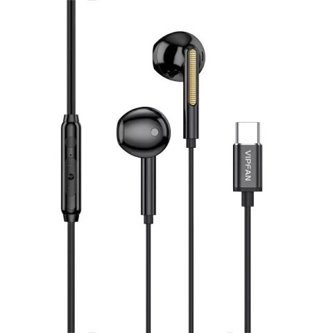 Vipfan Słuchawki douszne przewodowe Vipfan M11, USB-C (czarne) Vipfan Słuchawki douszne przewodowe Vipfan M11, USB-C (czarne)