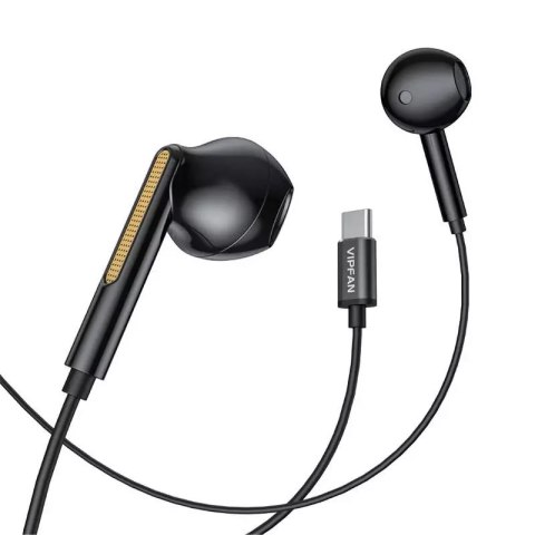 Vipfan Słuchawki douszne przewodowe Vipfan M11, USB-C (czarne) Vipfan Słuchawki douszne przewodowe Vipfan M11, USB-C (czarne)