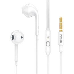 Vipfan Słuchawki douszne przewodowe Vipfan M15, jack 3.5mm, 1m (białe)