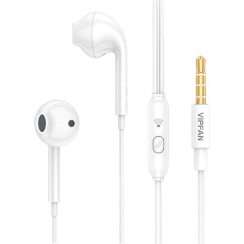 Vipfan Słuchawki douszne przewodowe Vipfan M15, jack 3.5mm, 1m (białe) Vipfan Słuchawki douszne przewodowe Vipfan M15, jack 3.5mm, 1m (białe)