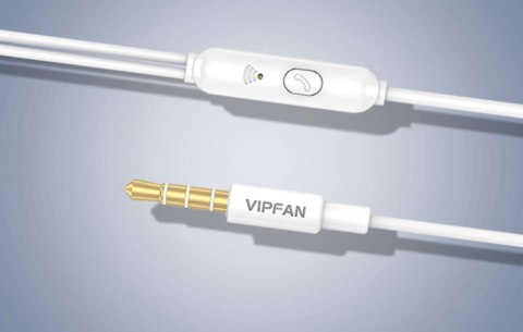 Vipfan Słuchawki douszne przewodowe Vipfan M15, jack 3.5mm, 1m (białe) Vipfan Słuchawki douszne przewodowe Vipfan M15, jack 3.5mm, 1m (białe)