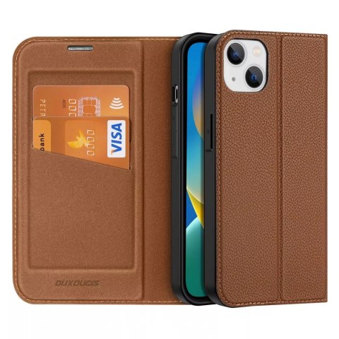 Dux Ducis Dux Ducis Skin X2 etui do iPhone 14 Plus pokrowiec z magnetyczną klapką brązowy Dux Ducis Dux Ducis Skin X2 etui do iPhone 14 Plus pokrowiec z magnetyczną klapką brązowy