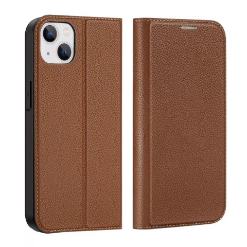Dux Ducis Dux Ducis Skin X2 etui do iPhone 14 Plus pokrowiec z magnetyczną klapką brązowy Dux Ducis Dux Ducis Skin X2 etui do iPhone 14 Plus pokrowiec z magnetyczną klapką brązowy