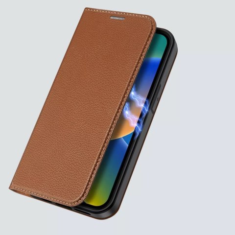 Dux Ducis Dux Ducis Skin X2 etui do iPhone 14 Plus pokrowiec z magnetyczną klapką brązowy Dux Ducis Dux Ducis Skin X2 etui do iPhone 14 Plus pokrowiec z magnetyczną klapką brązowy