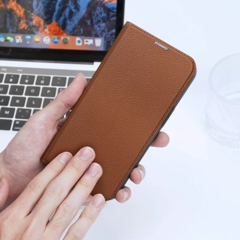 Dux Ducis Dux Ducis Skin X2 etui do iPhone 14 Plus pokrowiec z magnetyczną klapką brązowy Dux Ducis Dux Ducis Skin X2 etui do iPhone 14 Plus pokrowiec z magnetyczną klapką brązowy