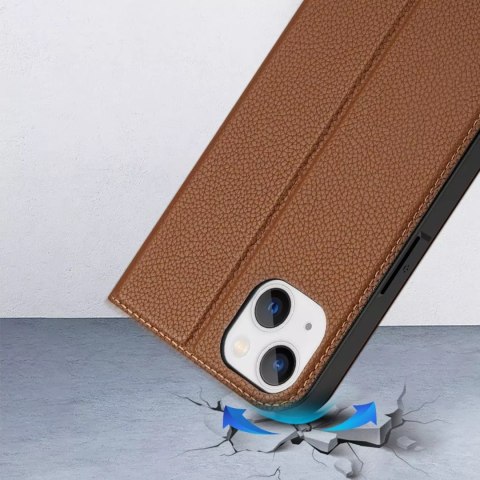 Dux Ducis Dux Ducis Skin X2 etui do iPhone 14 Plus pokrowiec z magnetyczną klapką brązowy Dux Ducis Dux Ducis Skin X2 etui do iPhone 14 Plus pokrowiec z magnetyczną klapką brązowy