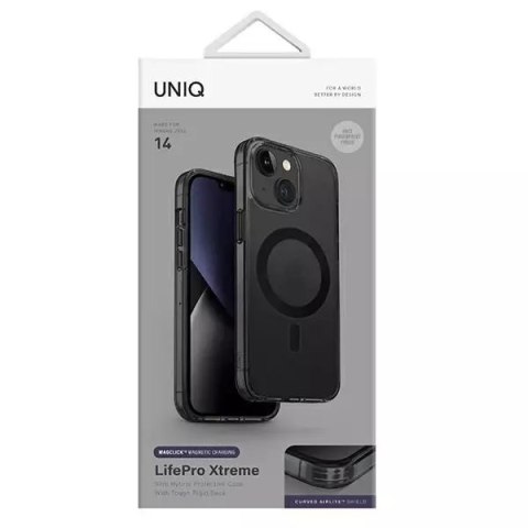 UNIQ Etui na telefon UNIQ LifePro Xtreme do Apple iPhone 14 6,1" Magclick Charging czarny/smoke frost UNIQ Etui na telefon UNIQ LifePro Xtreme do Apple iPhone 14 6,1" Magclick Charging czarny/smoke frost