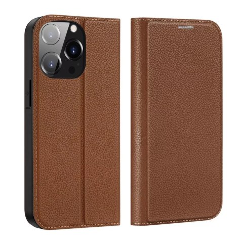 Dux Ducis Dux Ducis Skin X2 etui do iPhone 14 Pro pokrowiec z magnetyczną klapką brązowy Dux Ducis Dux Ducis Skin X2 etui do iPhone 14 Pro pokrowiec z magnetyczną klapką brązowy