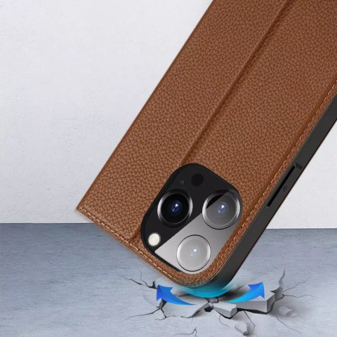 Dux Ducis Dux Ducis Skin X2 etui do iPhone 14 Pro pokrowiec z magnetyczną klapką brązowy Dux Ducis Dux Ducis Skin X2 etui do iPhone 14 Pro pokrowiec z magnetyczną klapką brązowy