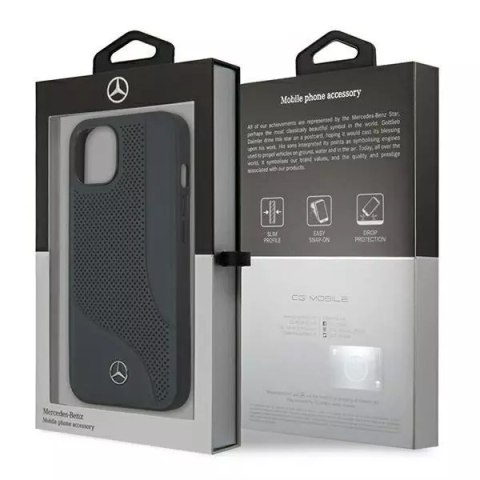 Mercedes Etui ochronne Mercedes MEHCP13SCDONA do Apple iPhone 13 Mini 5,4" granatowy/navy hardcase Leather Perforated Area Mercedes Etui ochronne Mercedes MEHCP13SCDONA do Apple iPhone 13 Mini 5,4" granatowy/navy hardcase Leather Perforated Area