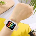 ProducentTymczasowy Pasek sportowy silikonowy Opaska Bransoleta z etui do zegarka do Apple Watch 1 2 3 38mm Przezroczysty