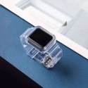 ProducentTymczasowy Pasek sportowy silikonowy Opaska Bransoleta z etui do zegarka do Apple Watch 1 2 3 38mm Przezroczysty