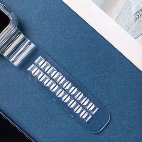 ProducentTymczasowy Pasek sportowy silikonowy Opaska Bransoleta z etui do zegarka do Apple Watch 1 2 3 38mm Przezroczysty ProducentTymczasowy Pasek sportowy silikonowy Opaska Bransoleta z etui do zegarka do Apple Watch 1 2 3 38mm Przezroczysty