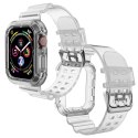 ProducentTymczasowy Pasek sportowy silikonowy Opaska Bransoleta z etui do zegarka do Apple Watch 1 2 3 38mm Przezroczysty