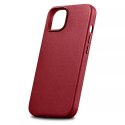 ICarer Etui na telefon iCarer Case Leather z naturalnej skóry do iPhone 14 Plus czerwony (kompatybilne z MagSafe)