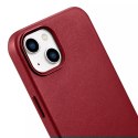 ICarer Etui na telefon iCarer Case Leather z naturalnej skóry do iPhone 14 Plus czerwony (kompatybilne z MagSafe)