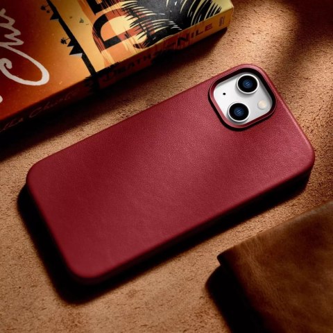 ICarer Etui na telefon iCarer Case Leather z naturalnej skóry do iPhone 14 Plus czerwony (kompatybilne z MagSafe) ICarer Etui na telefon iCarer Case Leather z naturalnej skóry do iPhone 14 Plus czerwony (kompatybilne z MagSafe)