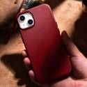 ICarer Etui na telefon iCarer Case Leather z naturalnej skóry do iPhone 14 Plus czerwony (kompatybilne z MagSafe)