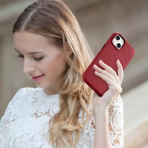 ICarer Etui na telefon iCarer Case Leather z naturalnej skóry do iPhone 14 Plus czerwony (kompatybilne z MagSafe) ICarer Etui na telefon iCarer Case Leather z naturalnej skóry do iPhone 14 Plus czerwony (kompatybilne z MagSafe)