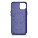 ICarer Etui na telefon iCarer Case Leather z naturalnej skóry do iPhone 14 Plus jasnofioletowy (kompatybilne z MagSafe)