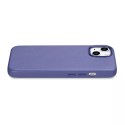 ICarer Etui na telefon iCarer Case Leather z naturalnej skóry do iPhone 14 Plus jasnofioletowy (kompatybilne z MagSafe)