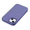 ICarer Etui na telefon iCarer Case Leather z naturalnej skóry do iPhone 14 Plus jasnofioletowy (kompatybilne z MagSafe)