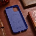 ICarer Etui na telefon iCarer Case Leather z naturalnej skóry do iPhone 14 Plus jasnofioletowy (kompatybilne z MagSafe)