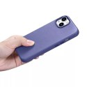 ICarer Etui na telefon iCarer Case Leather z naturalnej skóry do iPhone 14 Plus jasnofioletowy (kompatybilne z MagSafe)