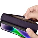 ICarer Etui na telefon iCarer Wallet Case 2in1 do iPhone 14 Plus skórzany pokrowiec z klapką Anti-RFID ciemnofioletowy