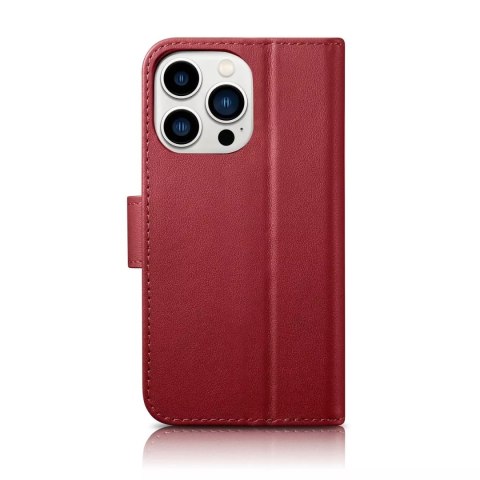 ICarer Etui na telefon iCarer Wallet Case 2in1 do iPhone 14 Pro Max skórzany pokrowiec z klapką Anti-RFID czerwony ICarer Etui na telefon iCarer Wallet Case 2in1 do iPhone 14 Pro Max skórzany pokrowiec z klapką Anti-RFID czerwony