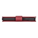 ICarer Etui na telefon iCarer Wallet Case 2in1 do iPhone 14 Pro Max skórzany pokrowiec z klapką Anti-RFID czerwony