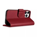 ICarer Etui na telefon iCarer Wallet Case 2in1 do iPhone 14 Pro Max skórzany pokrowiec z klapką Anti-RFID czerwony