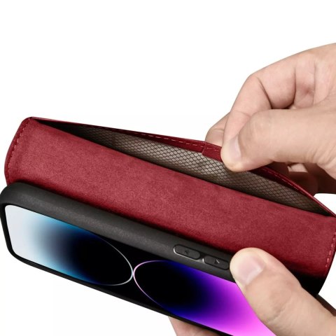 ICarer Etui na telefon iCarer Wallet Case 2in1 do iPhone 14 Pro Max skórzany pokrowiec z klapką Anti-RFID czerwony ICarer Etui na telefon iCarer Wallet Case 2in1 do iPhone 14 Pro Max skórzany pokrowiec z klapką Anti-RFID czerwony