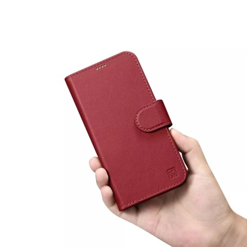 ICarer Etui na telefon iCarer Wallet Case 2in1 do iPhone 14 Pro Max skórzany pokrowiec z klapką Anti-RFID czerwony ICarer Etui na telefon iCarer Wallet Case 2in1 do iPhone 14 Pro Max skórzany pokrowiec z klapką Anti-RFID czerwony