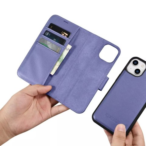 ICarer ICarer Wallet Case 2in1 etui iPhone 14 Plus skórzany pokrowiec z klapką Anti-RFID jasnofioletowy (WMI14220727-LP) ICarer ICarer Wallet Case 2in1 etui iPhone 14 Plus skórzany pokrowiec z klapką Anti-RFID jasnofioletowy (WMI14220727-LP)