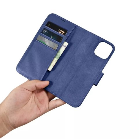 ICarer ICarer Wallet Case 2in1 etui iPhone 14 Plus skórzany pokrowiec z klapką Anti-RFID niebieski (WMI14220727-BU) ICarer ICarer Wallet Case 2in1 etui iPhone 14 Plus skórzany pokrowiec z klapką Anti-RFID niebieski (WMI14220727-BU)