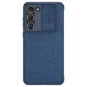 Nillkin Etui Nillkin Qin Cloth Pro Case etui do Samsung Galaxy S23+ pokrowiec z klapką osłona na aparat niebieskie