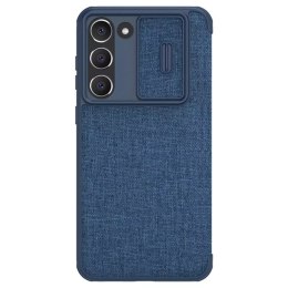 Nillkin Etui Nillkin Qin Cloth Pro Case etui do Samsung Galaxy S23+ pokrowiec z klapką osłona na aparat niebieskie
